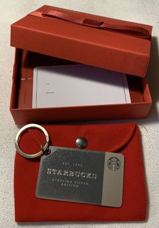 Starbucks 2014.  925 Sterling Silver Keychain Gift Card Ltd Ed $0 Balance