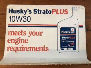 Vintage Double Sides Husky Gas Oil Sign Advertising Rack Signs Oil Can Bottle