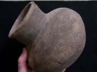 Large Authentic Circa 1400 Ad Mississippian Pottery Bottle,  Miss.  Co. ,  Ark