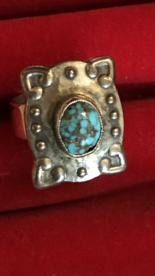 Murrle Bennett Arts And Crafts Turquoise Silver Ring