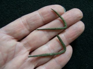 2 Rare Authentic Wisconsin Old Copper Culture Hooks From Marquette Co,  Wisc.