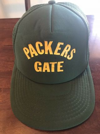 1960s Vintage Green Bay Packers Lambeau Field Employee Gate Hat Great Old Displa