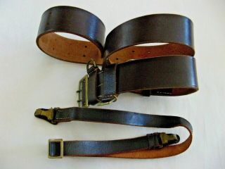 Ww2 German Military Officers Leather Luger Holster Belt Uniform Pistol138 Sm