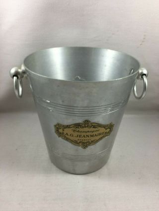 Vintage French Champagne Wine Ice Bucket Aluminium Cooler A G Jeanmaire