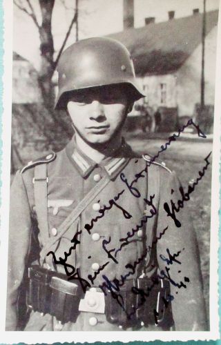 Ww 2 Photo Of German Child Soldier With Dedication - Killed In Stalingrad 1942