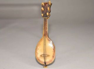 Antique Hard Celluloid Mandolin Figural Tape Measure