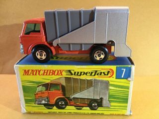 Matchbox Superfast No.  7 Ford Refuse Truck - Thin 4 Spoke Wheels