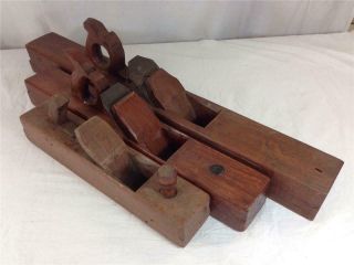 L/o 3 Unbranded Antique Wooden Planes Wood Molding 30 1/4 " 22 1/4 " And 16 1/4 "