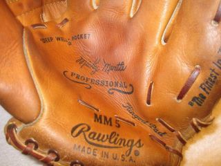 Vintage Usa Rawlings Mickey Mantle Mm5 " Professional " Baseball Glove 1964