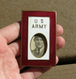 Ww2 Us Army Military Son In The Service Enamel Picture Frame