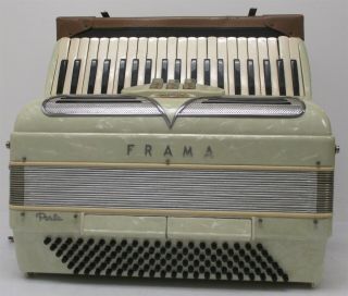 Frama Perla Vintage Piano Accordion Made In Italy W/ Case