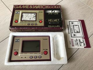 Game&Wach Gold HELMET w/Box&Manual Japan Ver Rare CN - 07 2