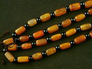 26 Inches Lovely Chinese Old Jade Beads Necklace Oaa007
