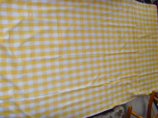 Yellow Plaid Fall Autumn Fabric Picnic Tablecloth Lodge Cottage 8 Feet By 54 In
