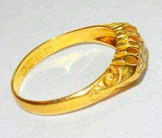 pretty victorian 18ct gold diamond five stone ring h/m birm 1913 2