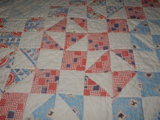 Vintage Soft Red/white/blue Cutter Quilt For Crafts