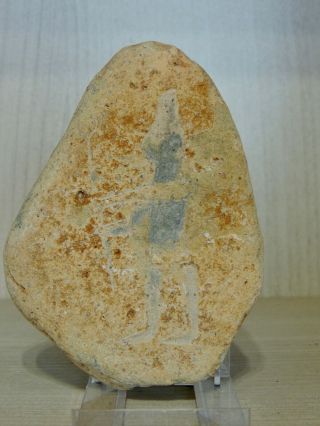 Antique Stone Fragment With Ancient Graffiti Drawings,  Warrior,  Archer