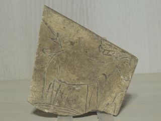 Ancient Stone Tablet Fragment With Early Form Of Hunting Scene,  Graffiti