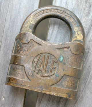 Vintage Yale Y&t Bronze Brass Padlock Yale & Towne No Key