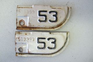 1953 California Vintage License Plate Year Tab Pair 4513393