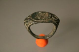 Ancient Fantastic Roman Bronze Ring Minotaur 1st - 4th Century Ad