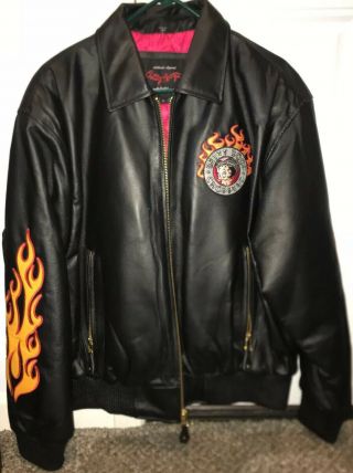 Betty Boop By Excelled Large Red/fuchsia & Black Leather Jacket