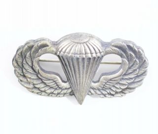 Wwii Airborne Paratrooper Jump Wing Pin Pinback Sterling Norsid Co Ny
