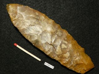 4400y.  O:ace Lance Spear Head 153mms Danish Stone Age Neolithic Flint Dagger Cult