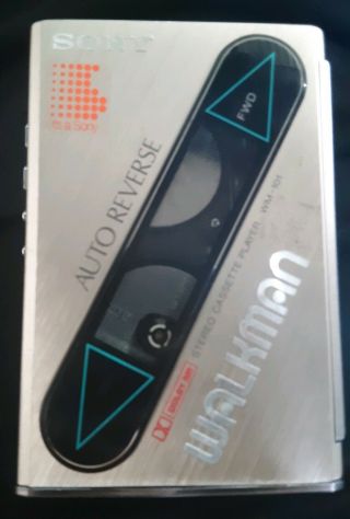 Vintage Sony Wm - 101 Stereo Walkman Cassette Player - Silver Color - -