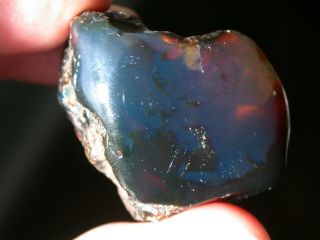 Intense Blue Amber Fossil Gemstone Top Quality Piece 18.  7 Grams