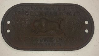 Antique Buffalo Wire Co Ny Cast Iron Nameplate Equipment Machinery Sign 7”