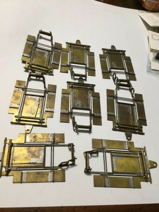 Vintage 8 Piece Grouping Of Large Brass Chassis Frames / No Motors / Parts Only