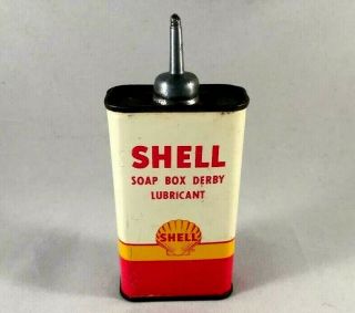 Shell Soap Box Derby Lubricant Handy Oiler Lead Top Rare Old Advertising Tin Can