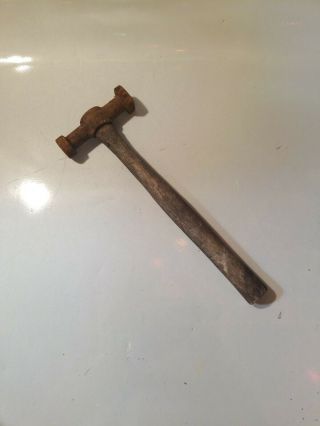 Antique Old Hammer Vintage Square And Round Head Hammer - Tool