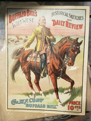 1907 Buffalo Bill Wild West Historical Sketches 10 Cent Program Rare Book