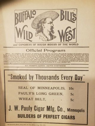 1907 Buffalo Bill Wild West Historical Sketches 10 Cent Program Rare Book 3