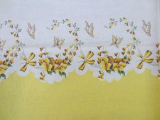 True Vintage Open Feedsack Yellow Floral Border Feed Bag Quilting Sewing Fabric