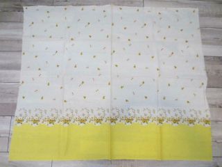 True Vintage Open Feedsack Yellow Floral Border Feed Bag Quilting Sewing Fabric 2