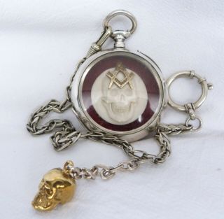Masonic Relic? Pocket Watch Silver? Myth Skull Memento Mori