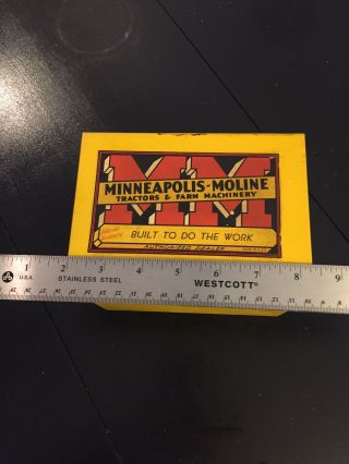 Vintage Minneapolis Moline Salesman Contact File Box.