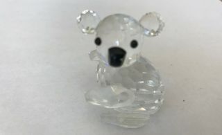 Vintage Austrian Swarovski Silver Crystal Koala Bear Figurine 1990 