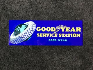 Vintage Goodyear Tires Porcelain Sign Gas Oil Service Station Pump Plate Rare