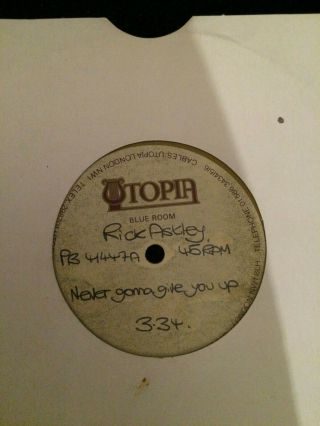 Rick Astley Never Gonna Give You Up Very Rare Double Sided Uk 7 " Pwl Acetate