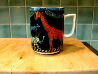 Bopla Porcelain Coffee Cup Mug Giraffe Elephant Gazelle 10 Oz Animal Swiss
