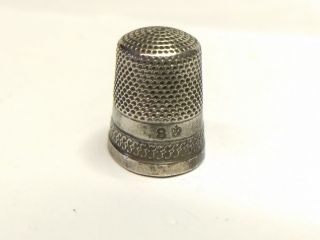 Antique Sterling Silver Thimble By H.  Muhr 