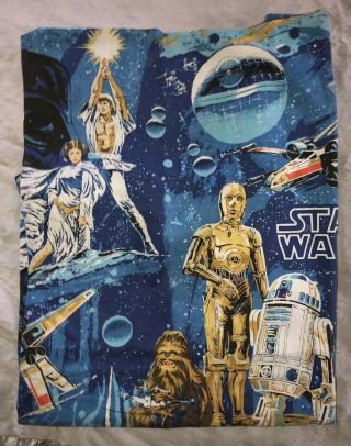 Vintage Star Wars Fitted Twin Sheet With Pillowcase Bibb 1977
