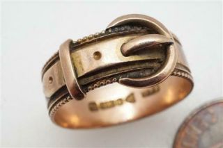 Antique English 9k Rose Gold Buckle Ring C1919