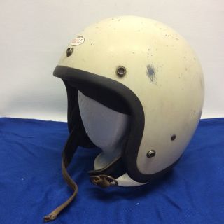 Vintage Bell R/t Motorcycle Helmet Size 7 1/8 White 8 - 77 Rt R - T