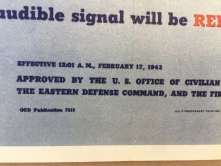 vintage WWII poster - Air Raid Warning System - 1943 2