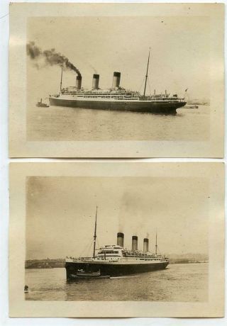Rms Majestic White Star Line Ocean Liner Cruise Ship 2 Vintage 1920s Photos